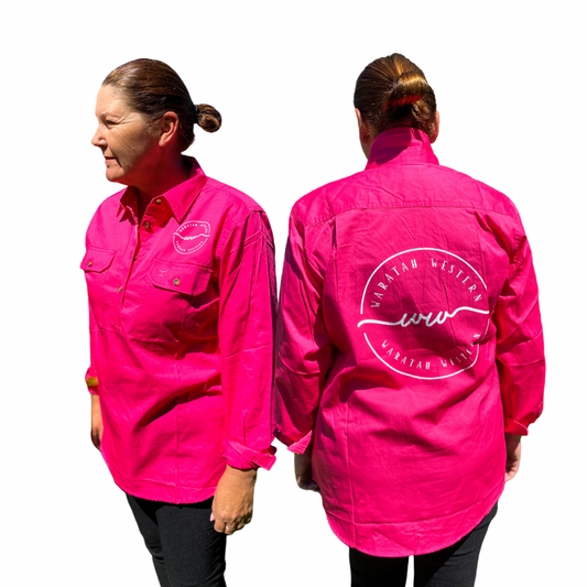 Moulamein Womans Work Shirt - Half Button Long Sleeve